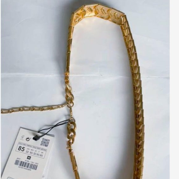 ZARA GOLD METALLIC BRAIDED BELT main image 7